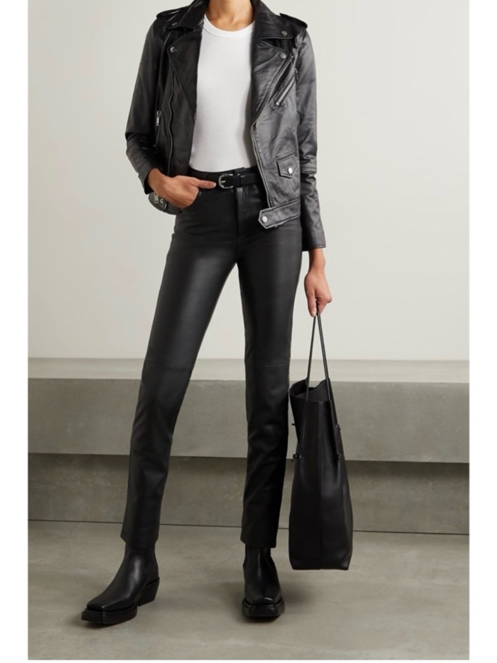 Deadwood “Phoenix” Leather Pants, Skinny Fit, Size 36